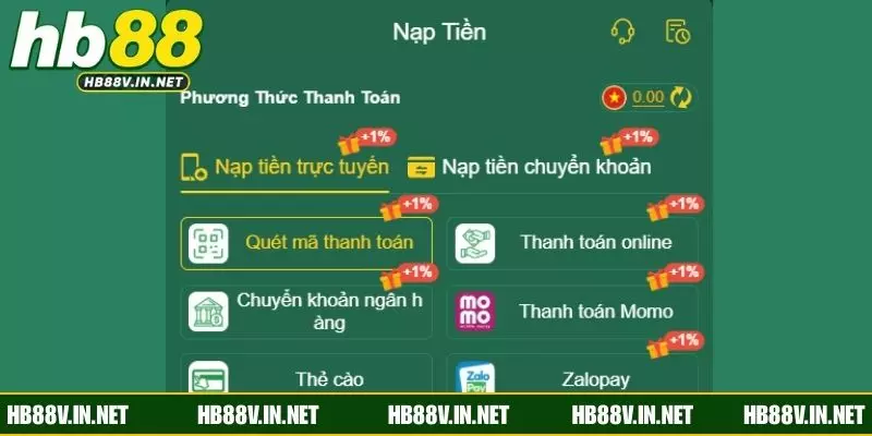 Quy trình nạp tiền HB88 chi tiết và dễ thao tác 